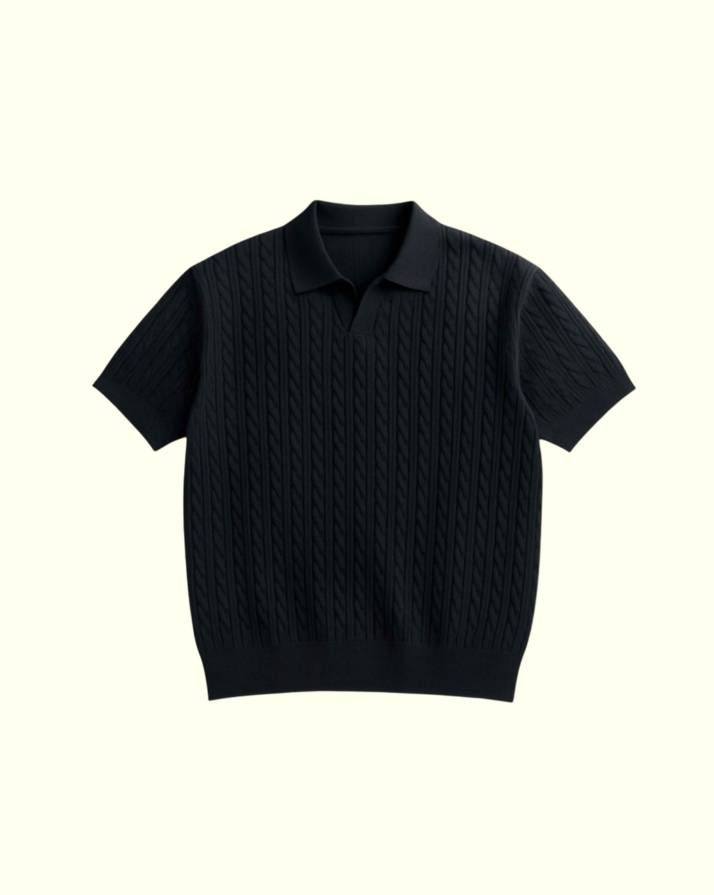 The Sovereign Black Knitted Polo