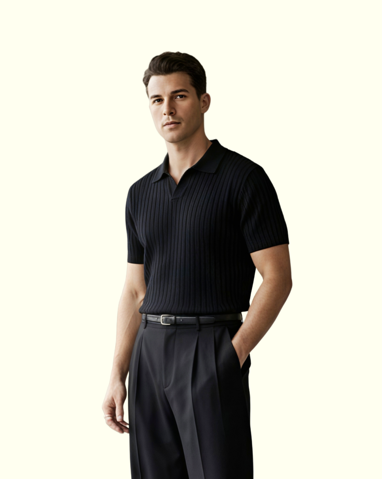 The Sovereign Black Knitted Polo