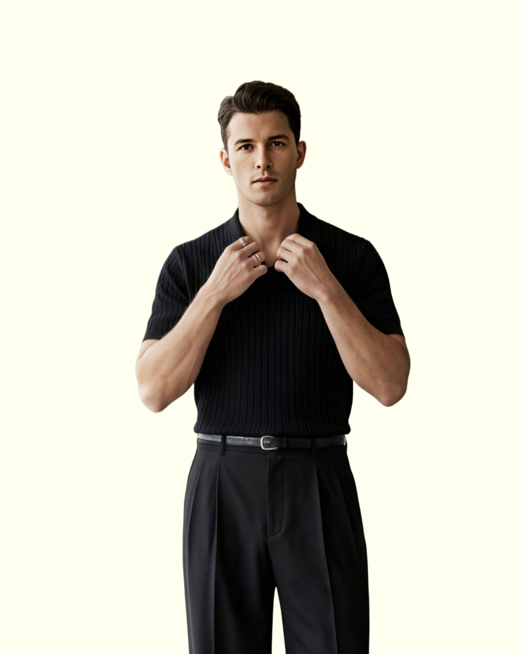 The Sovereign Black Knitted Polo